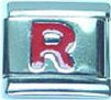 Red letter - R - 9mm Italian charm - Click Image to Close